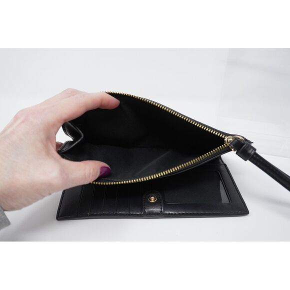 Coach Long Wallet in Signature Coated Canvas Brown, Black Gold Tone - Picture 4 of 5